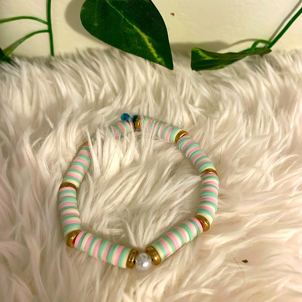 Clay bead bracelet